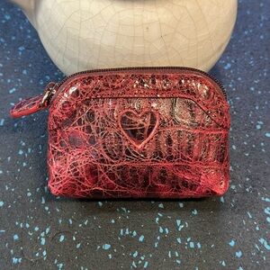 Brighton Red Heart Embossed coin purse
